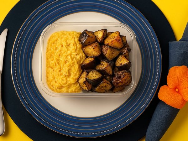 Fricassê de frango c/ batata doce ao forno
