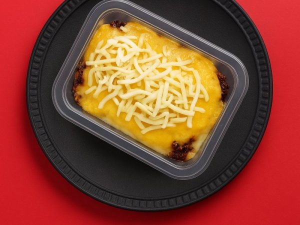 Escondidinho de mandioquinha com patinho desfiado