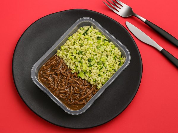 Patinho na cerveja com arroz de brócolis – (300g)