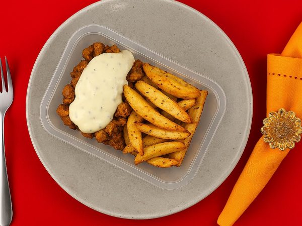 Maminha ao molho gorgonzola c/ batatas rústicas assadas