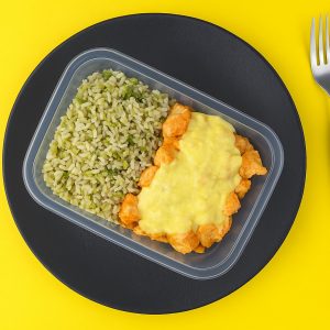 Frango grelhado com creme de milho e arroz de brócolis - (300g)