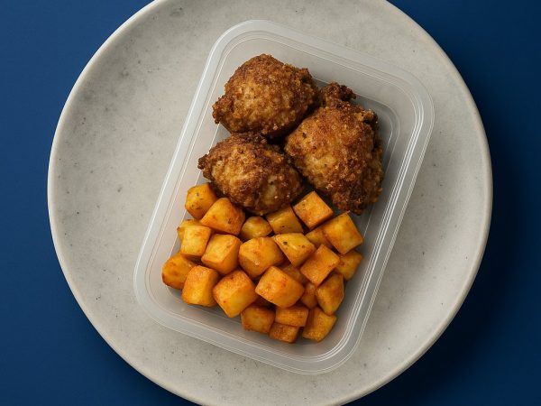 Saint Peter ao forno empanado com lascas de amêndoas e batata rústica