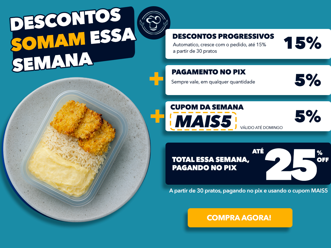 Refeições feitas por chefs e nutricionistas, entregues na sua porta